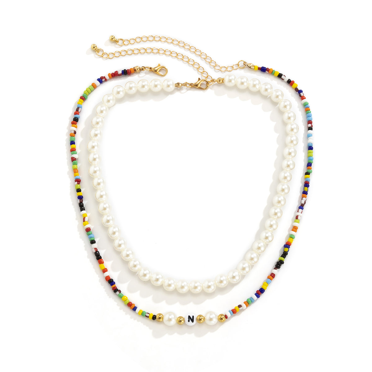 Pearl & Vibrant Howlite 18K Gold-Plated 'N' Beaded Necklace Set