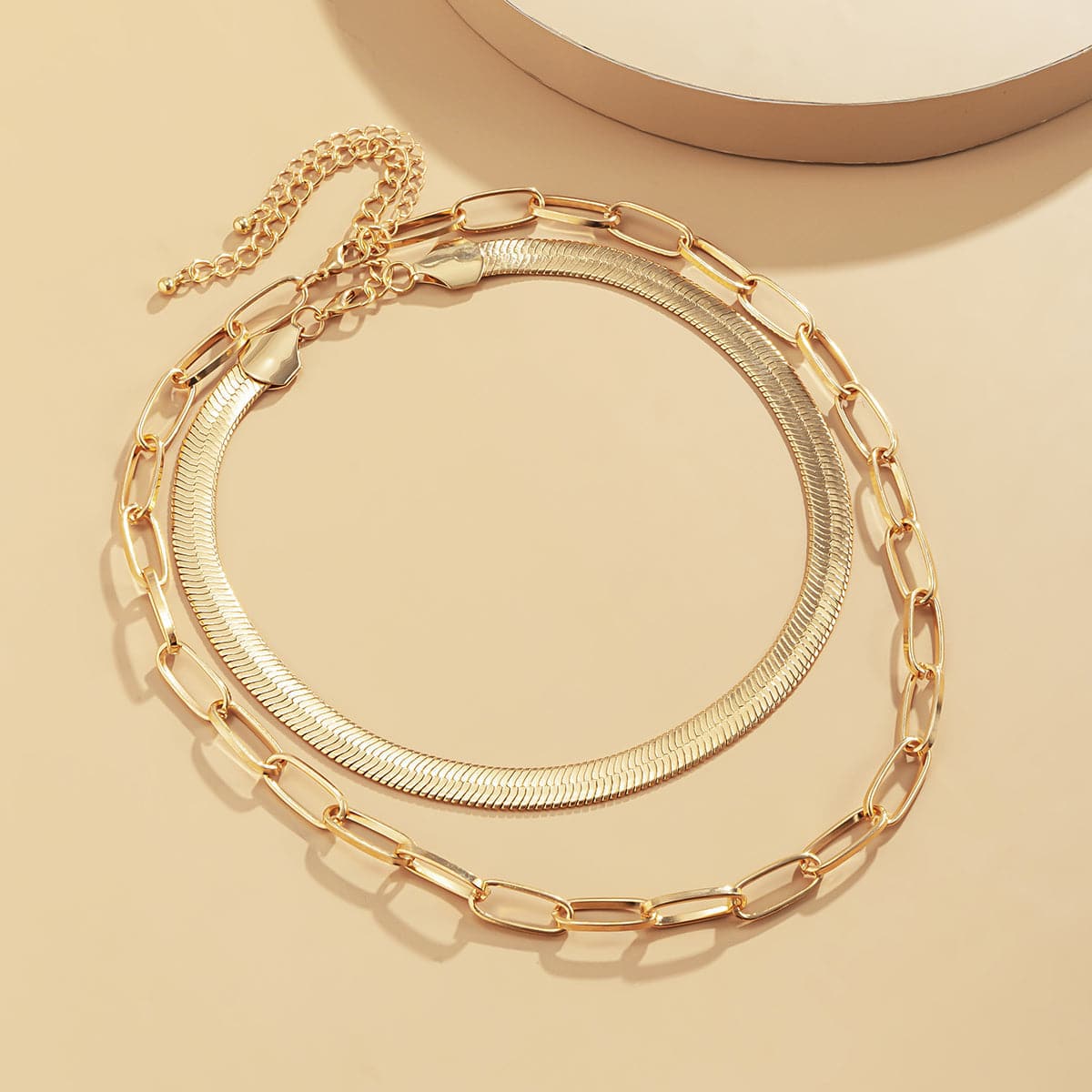18K Gold-Plated Snake Chain Necklace Set