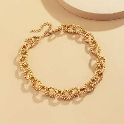18K Gold-Plated Twist Chain Link Choker