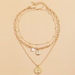 Pearl & 18K Gold-Plated Coin Cable Chain Necklace Set