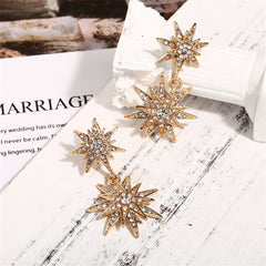 Cubic Zirconia & 18K Gold-Plated Sun Drop Earrings