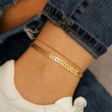 18K Gold-Plated Chain Layer Anklet