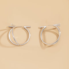 Silver-Plated Split Hoop Earrings