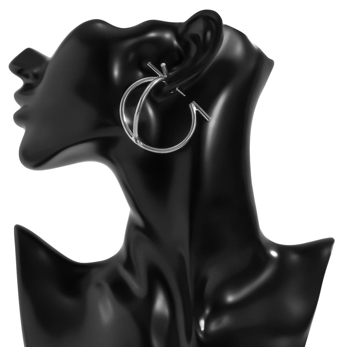 Silver-Plated Split Hoop Earrings