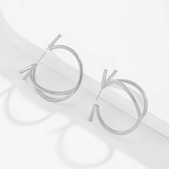 Silver-Plated Split Hoop Earrings