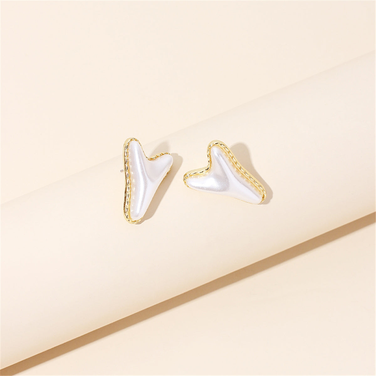Pearl & 18K Gold-Plated Arrow Stud Earrings