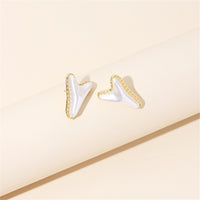 Pearl & 18k Gold-Plated Arrow Stud Earrings