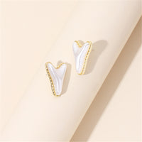 Pearl & 18k Gold-Plated Arrow Stud Earrings
