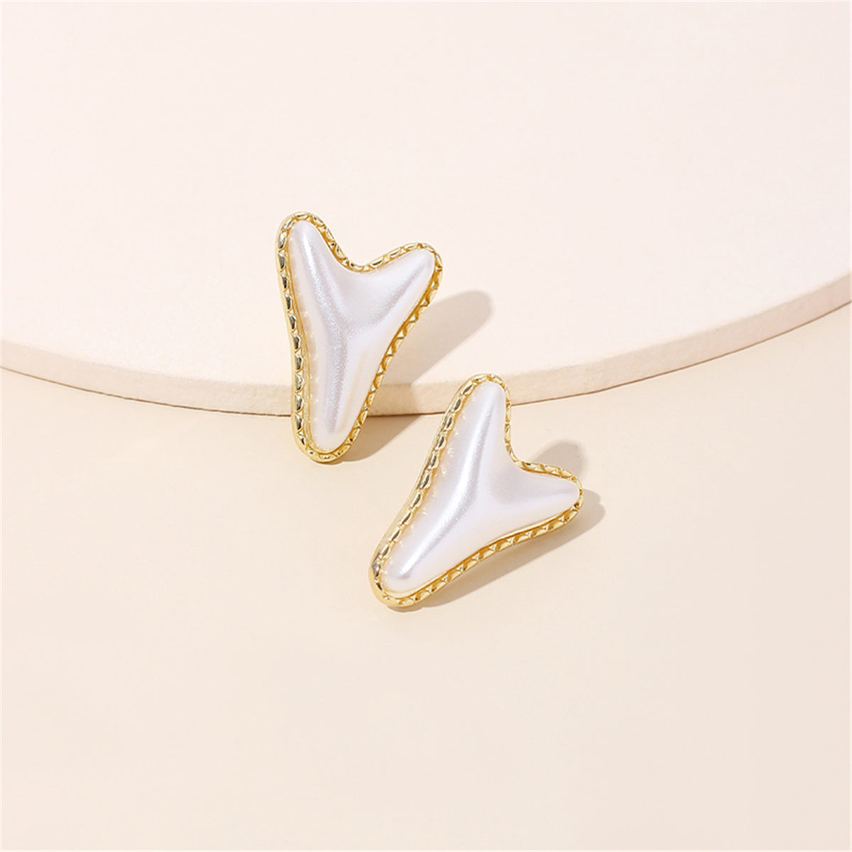 Pearl & 18K Gold-Plated Arrow Stud Earrings