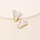 Pearl & 18k Gold-Plated Arrow Stud Earrings