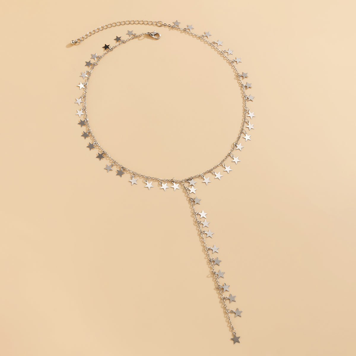 Silver-Plated Star Drop Necklace, silver pendant necklace for women, everyday style, lifestyle look