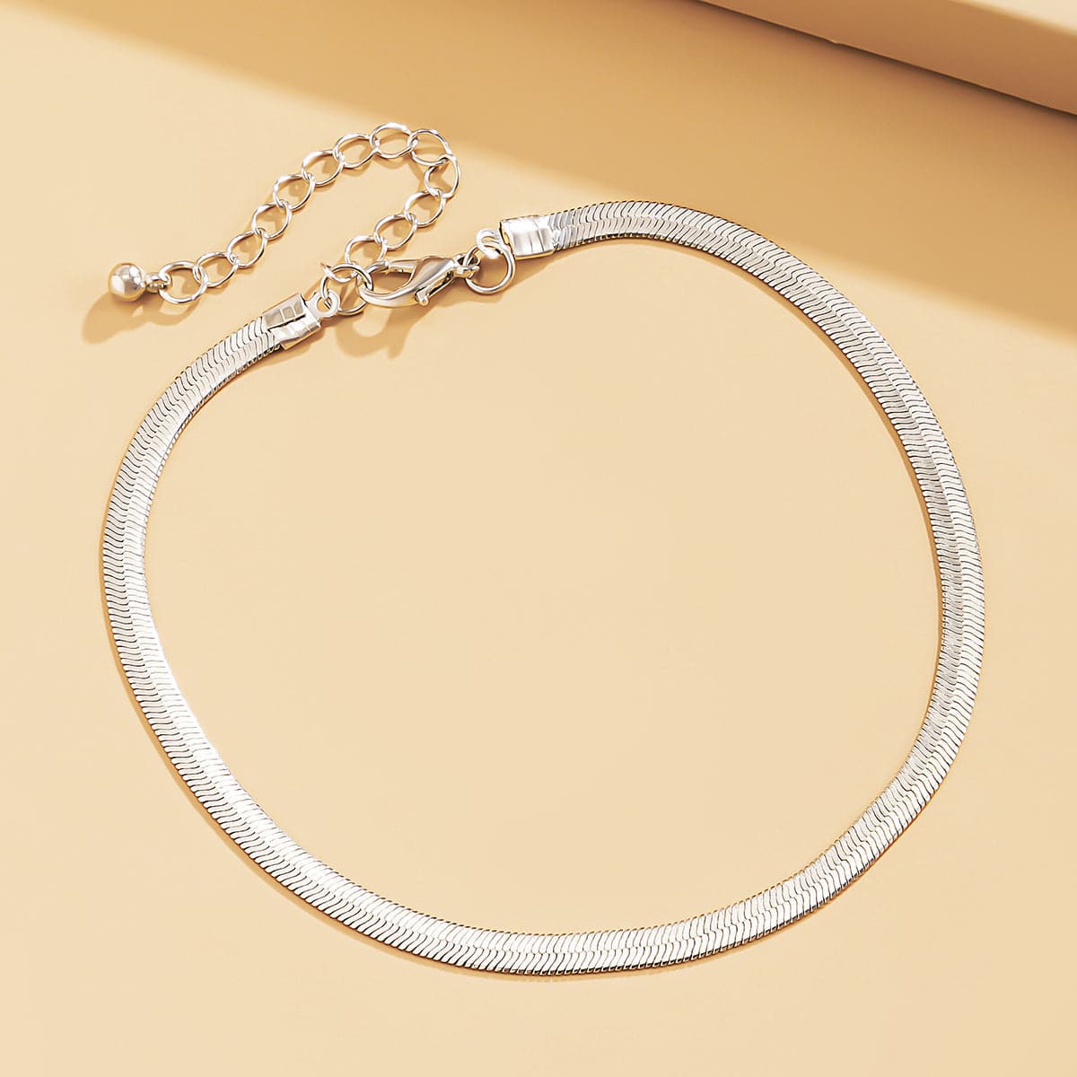 Silver-Plated Snake Chain Anklet