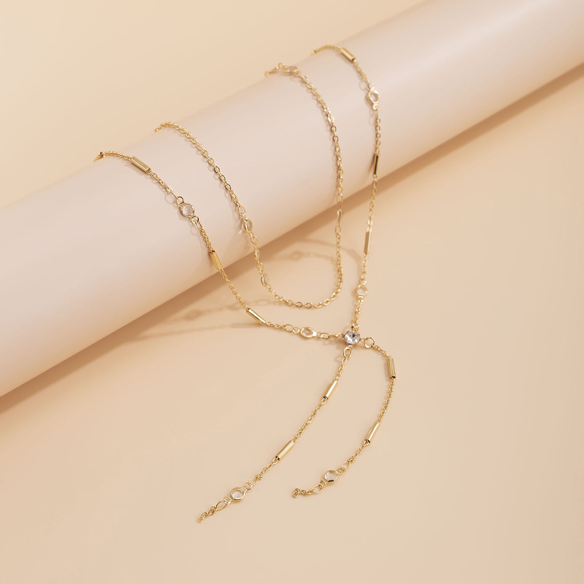 Cubic Zirconia and 18K Gold-Plated Waist Chain Set, jewelry gift sets for women, everyday style, detail close-up