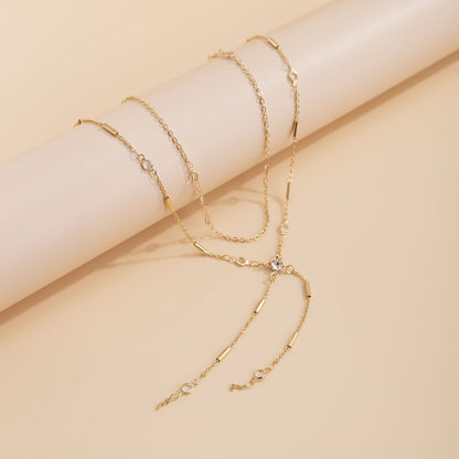 Cubic Zirconia and 18K Gold-Plated Waist Chain Set, jewelry gift sets for women, everyday style, detail close-up