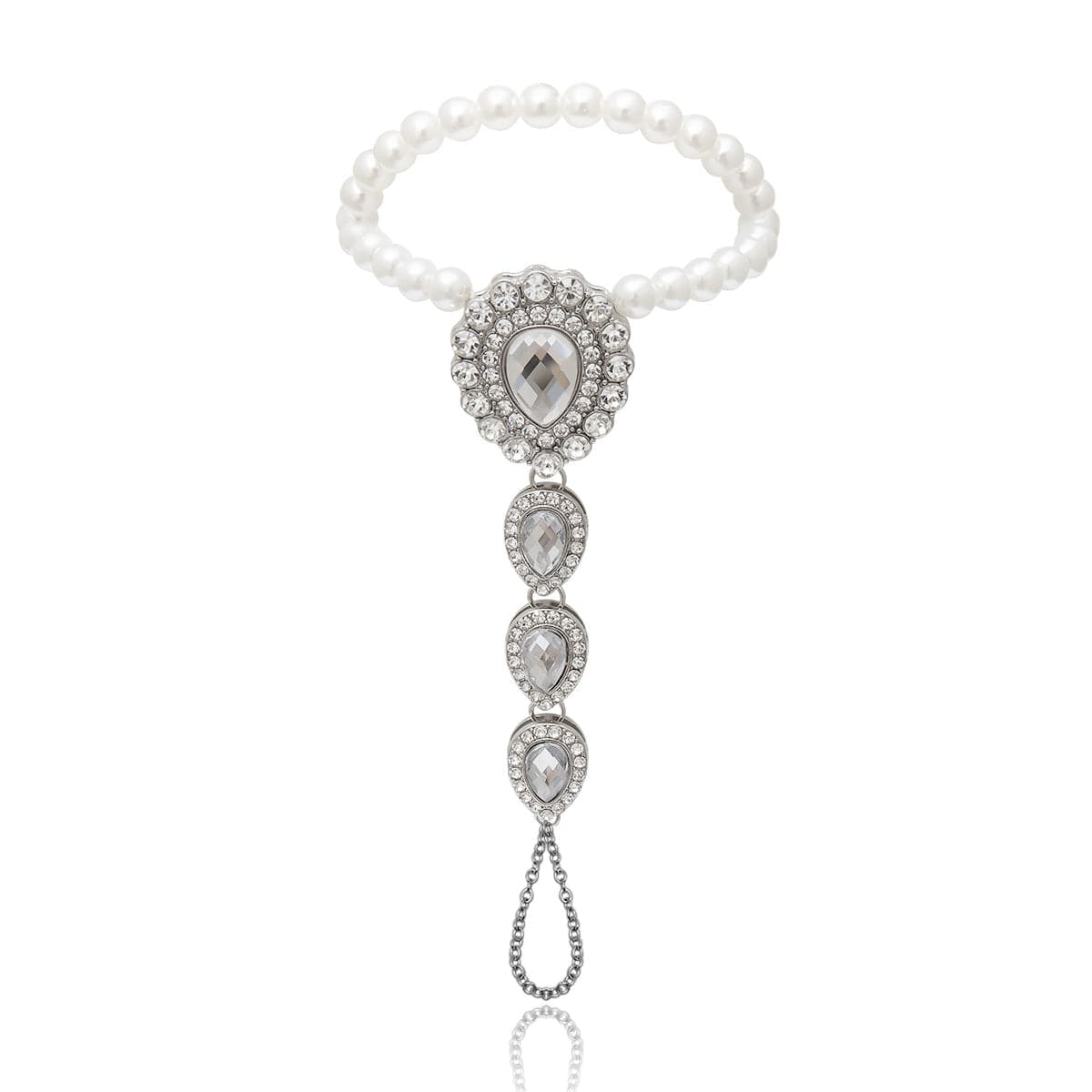 Crystal & Cubic Zirconia Teardrop Ankle-To-Toe Anklet