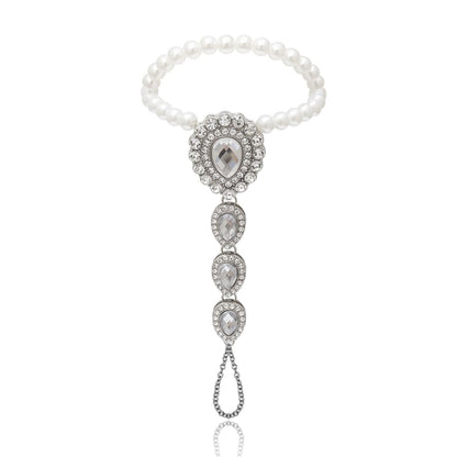 Crystal and Cubic Zirconia Teardrop Ankle-To-Toe Anklet, jewelry gift sets for women, vintage-inspired design, styled look