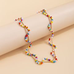 Multicolor Howlite & 18K Gold-Plated Wave Layered Waist Chain