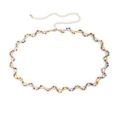 Multicolor Howlite & 18K Gold-Plated Wave Layered Waist Chain