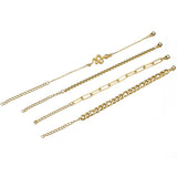 18k Gold-Plated Cable Chain Snake Anklet Set