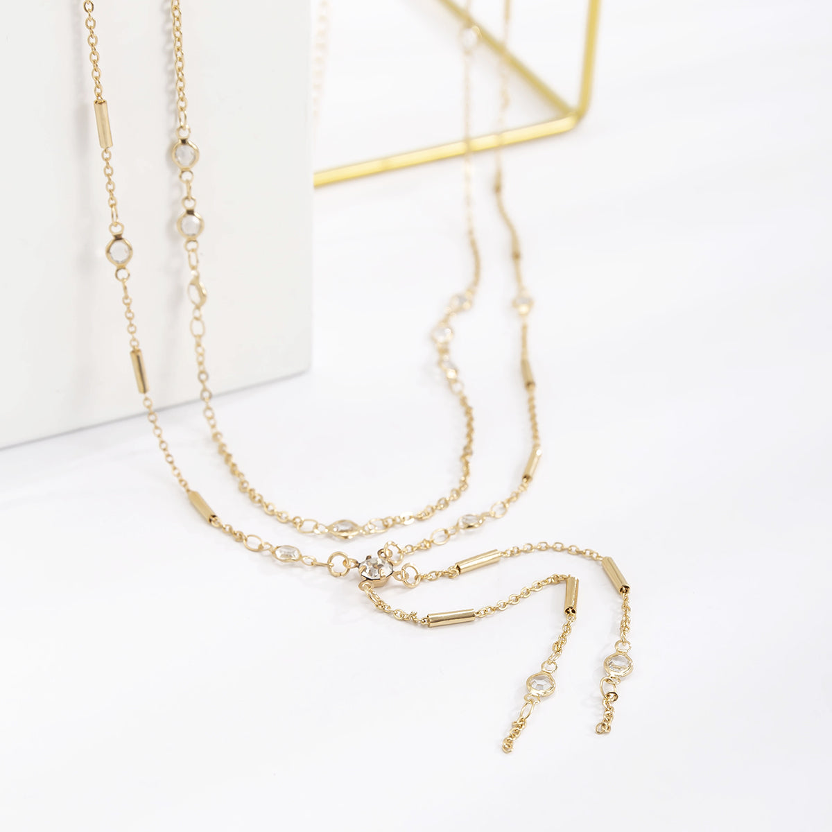 Cubic Zirconia and 18K Gold-Plated Waist Chain Set, jewelry gift sets for women, everyday style, lifestyle look