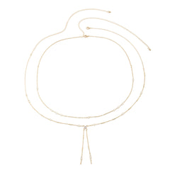 Cubic Zirconia & 18K Gold-Plated Waist Chain Set