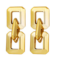 18k Gold-Plated Geometric Chain Link Drop Earrings