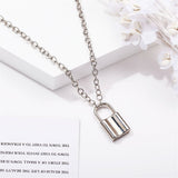 Silvertone Lock Pendant Necklace