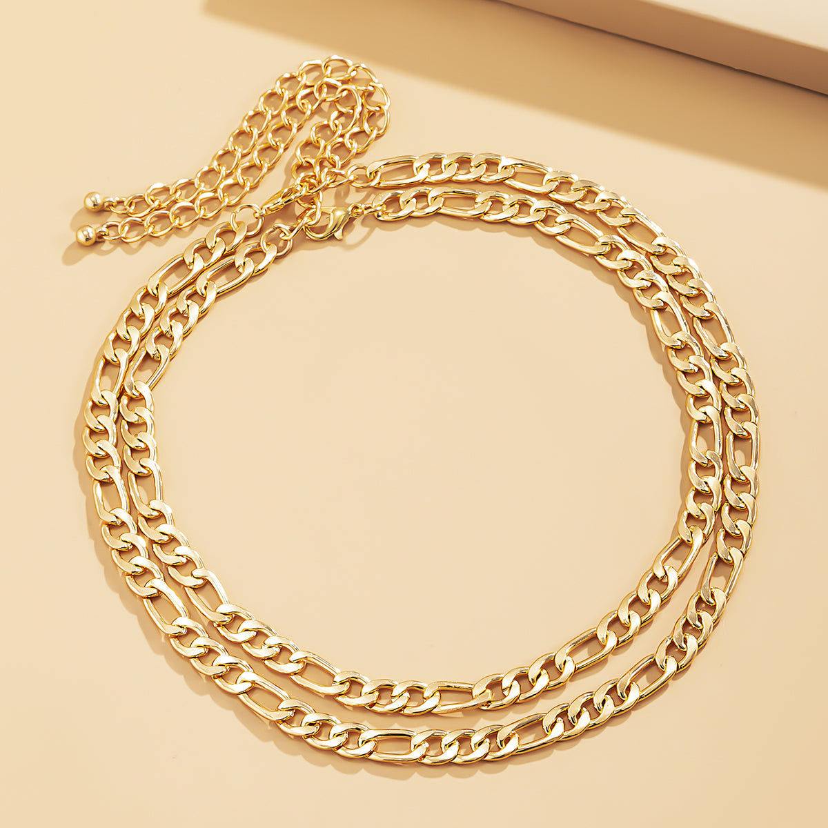 18K Gold-Plated Figaro Necklace - Set Of 2, jewelry gift sets for women, botanical inspired, lifestyle look