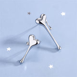 Silver-Plated Melting Heart Stud Earring