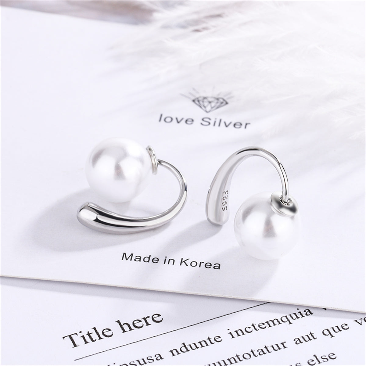 Pearl & Silver-Plated Ear Jackets
