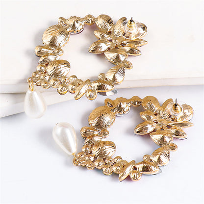 Light Colored Crystal and Cubic Zirconia Pearl Botany Drop Earrings, drop earrings for women, everyday style, styled look