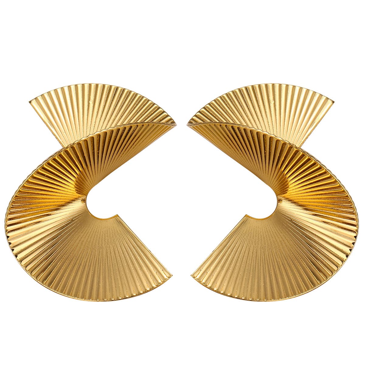18K Gold-Plated Spiral Stud Earring
