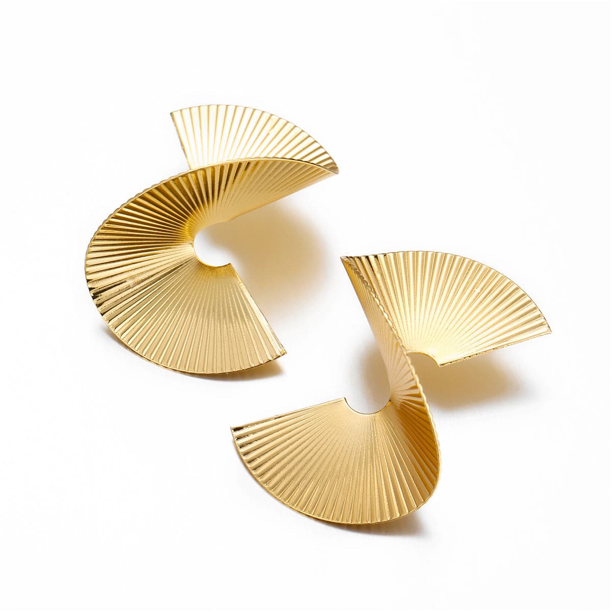 18K Gold-Plated Spiral Stud Earring