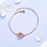 18K Rose Gold-Plated Double-Crossing Ring Charm Bracelet