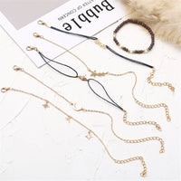 Blue Cubic Zirconia & 18k Gold-Plated Celestial Bracelet Set