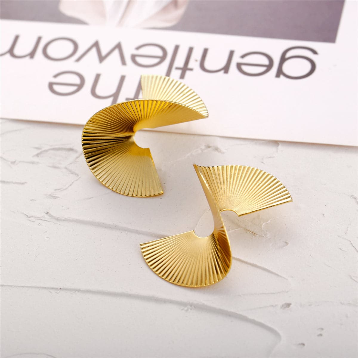 18K Gold-Plated Spiral Stud Earring