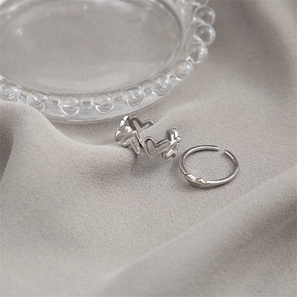 Silver-Plated Openwork Heart Ring Set, jewelry gift sets for women, vintage-inspired design, detail close-up