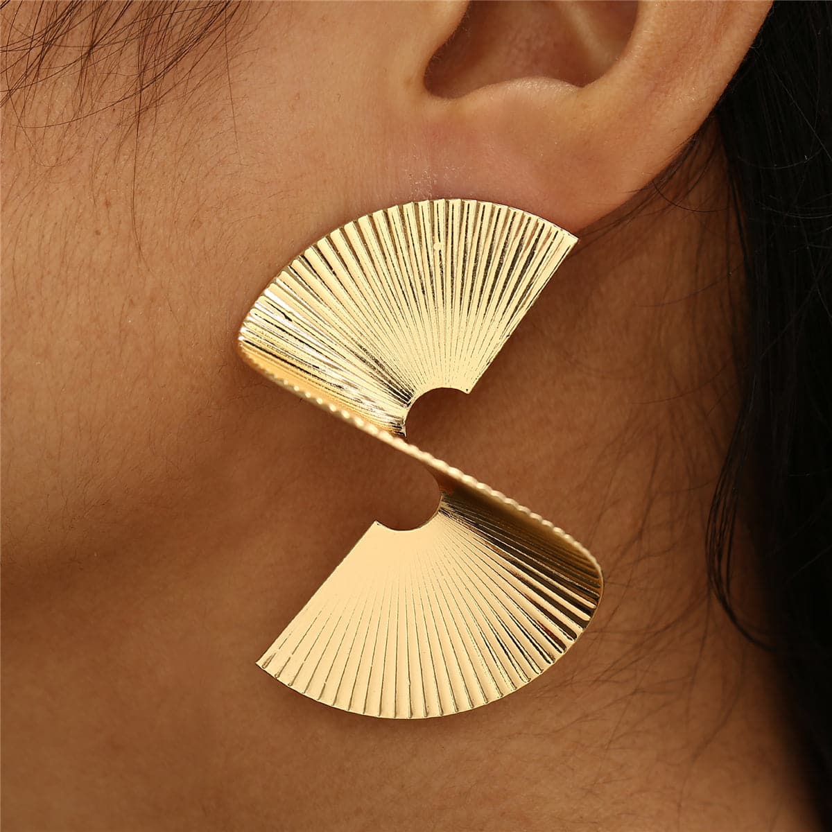 18K Gold-Plated Spiral Stud Earring