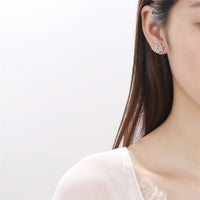 Cubic Zirconia & Silver-Plated Openwork Snowflake Stud Earrings