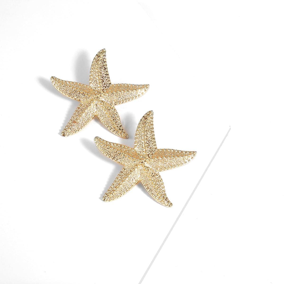 18K Gold-Plated Starfish Drop Earrings, gold stud earrings for women, elegant gift for her, styled look