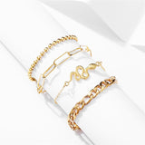 18k Gold-Plated Cable Chain Snake Anklet Set
