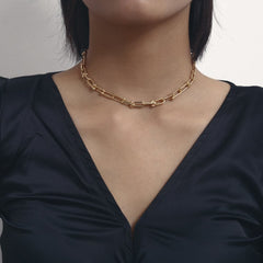 18K Gold-Plated Open-Link Choker Necklace