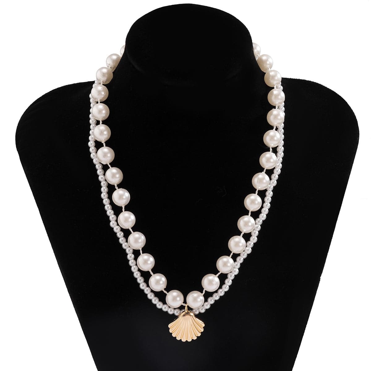 Pearl & 18K Gold-Plated Shell Layered Necklace