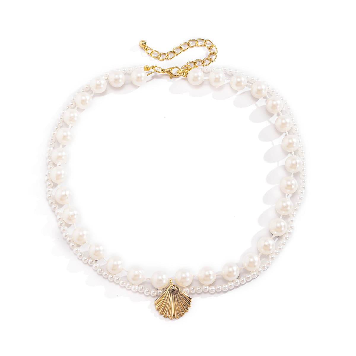Pearl & 18K Gold-Plated Shell Layered Necklace