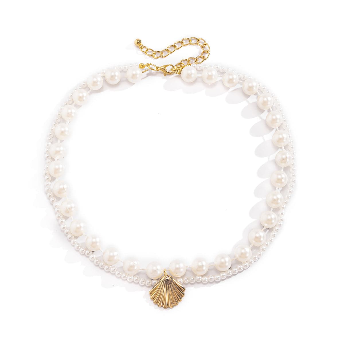 Pearl & 18K Gold-Plated Shell Layered Necklace