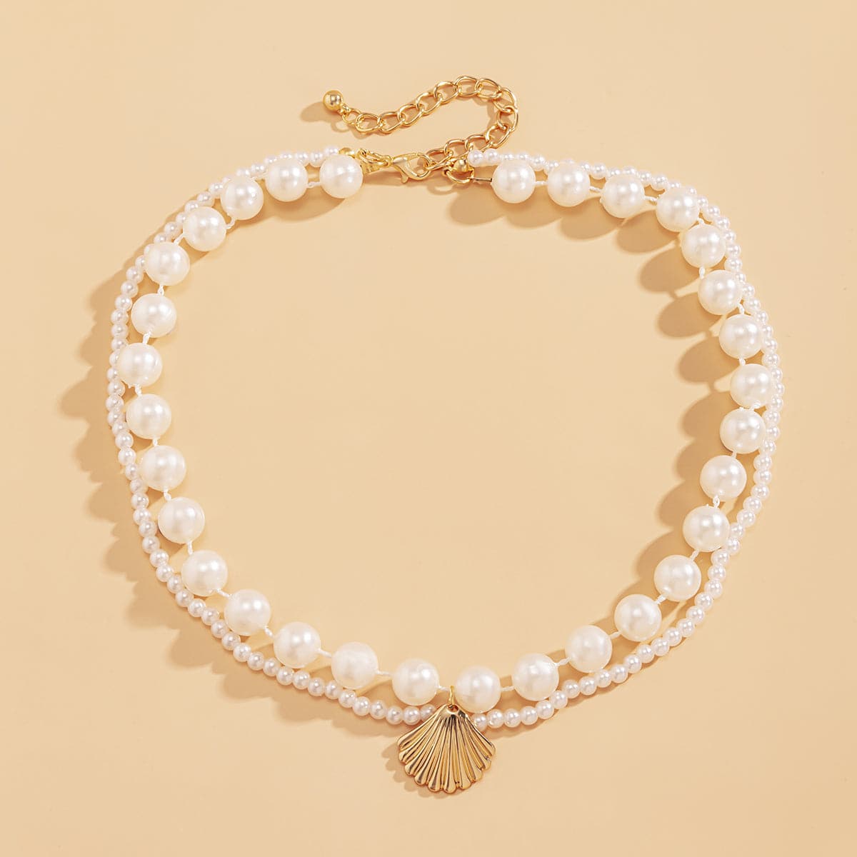Pearl & 18K Gold-Plated Shell Layered Necklace