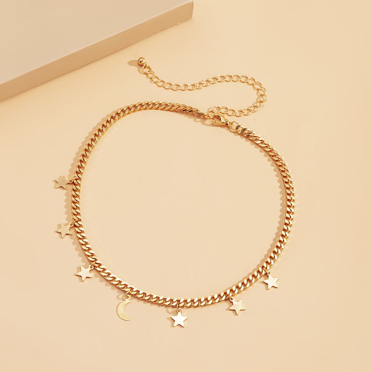 18K Gold-Plated Star Moon Station Choker Necklace