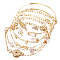 Cubic Zirconia & Crystal Bracelet Set