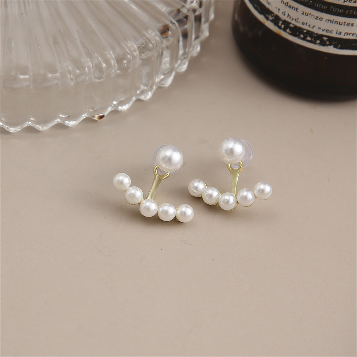 Pearl & 18K Gold-Plated Ear Jackets