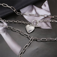 Silver-Plated Heart Toggle Layered Lariat Necklace
